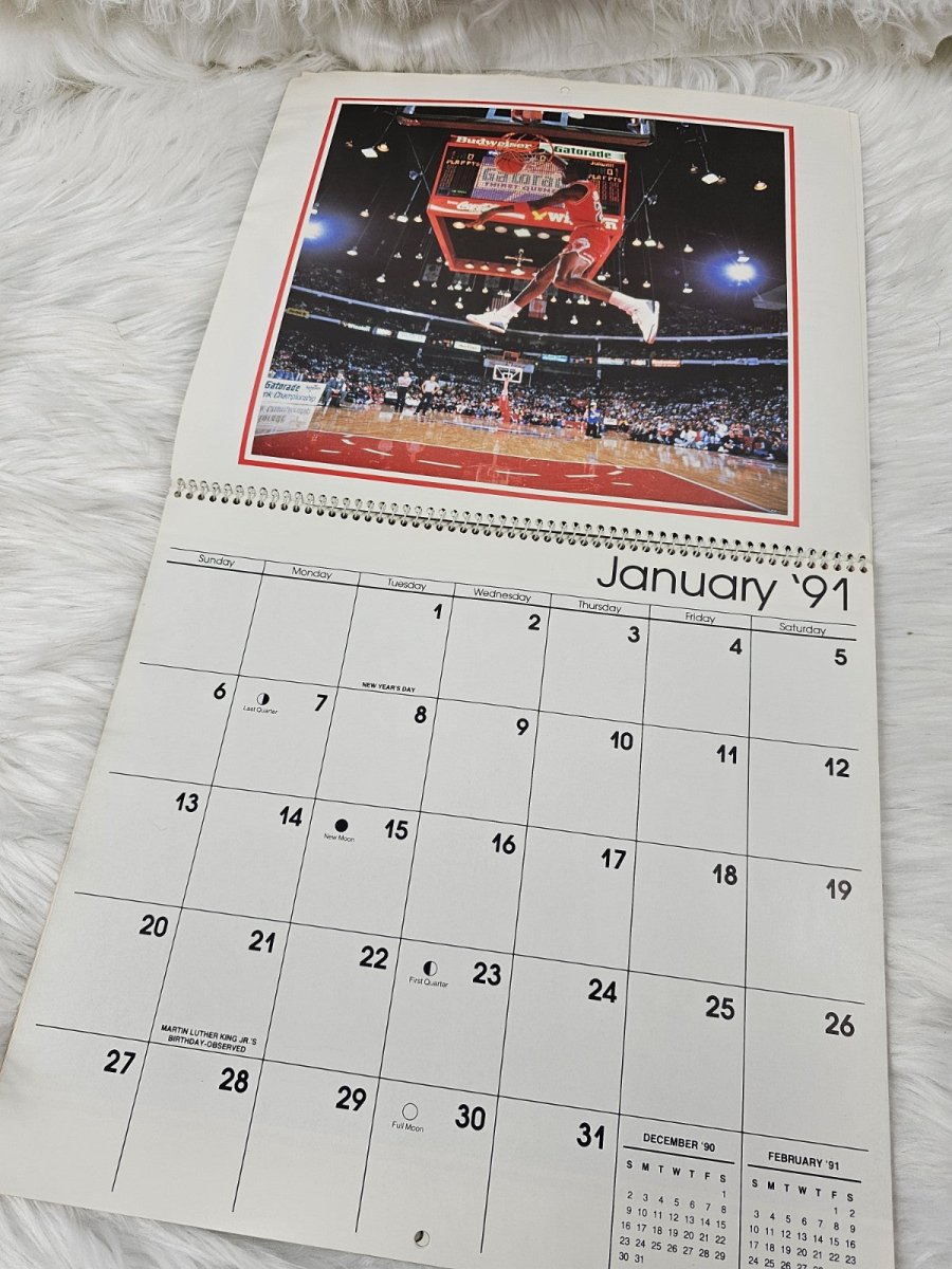 1991 - Michael Jordan Calendar - Reuse in 2030 & 2041 - Sports Memorabilia - ThrowbackBuys - The Thrifty Gypsyy Shop