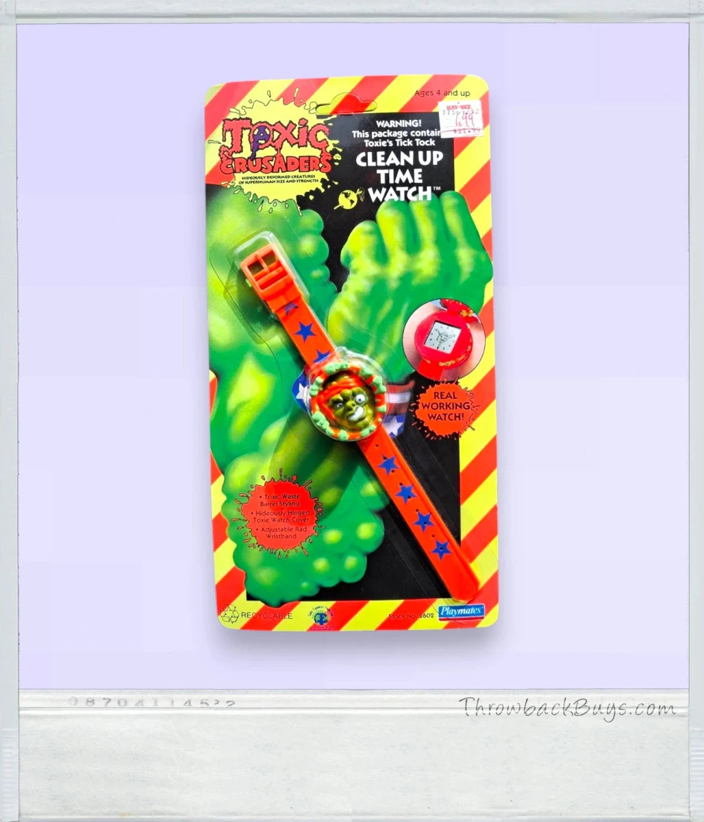 1991 – Playmates Toxic Crusaders: Toxie's "Clean Up Time" Watch, Sealed - RARE - Action Figures & Collectibles - ThrowbackBuys - Retrotoyz&gamez87