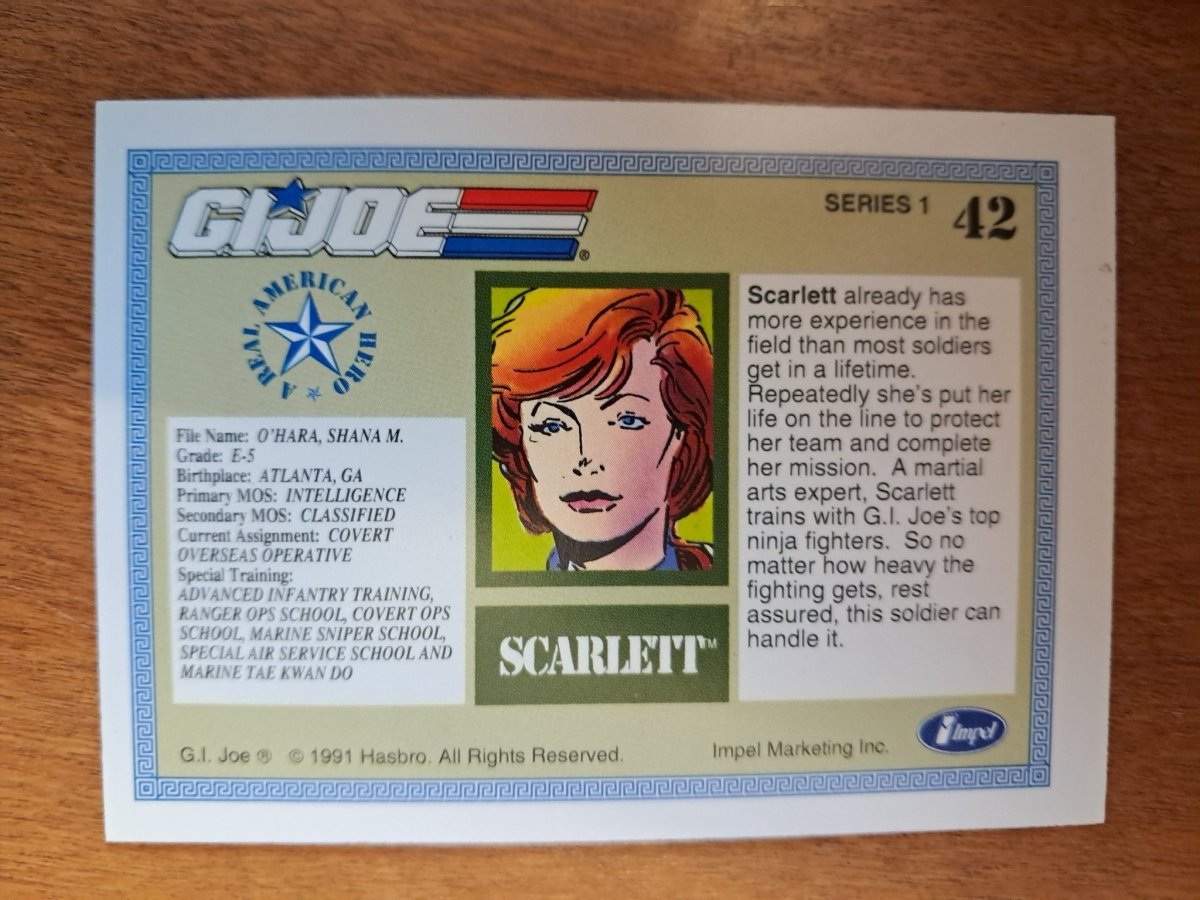 1991 Scarlett G.I. Joe A Real American Hero Trading Card Impel - Trading Cards - ThrowbackBuys - Retrotoyz&gamez87