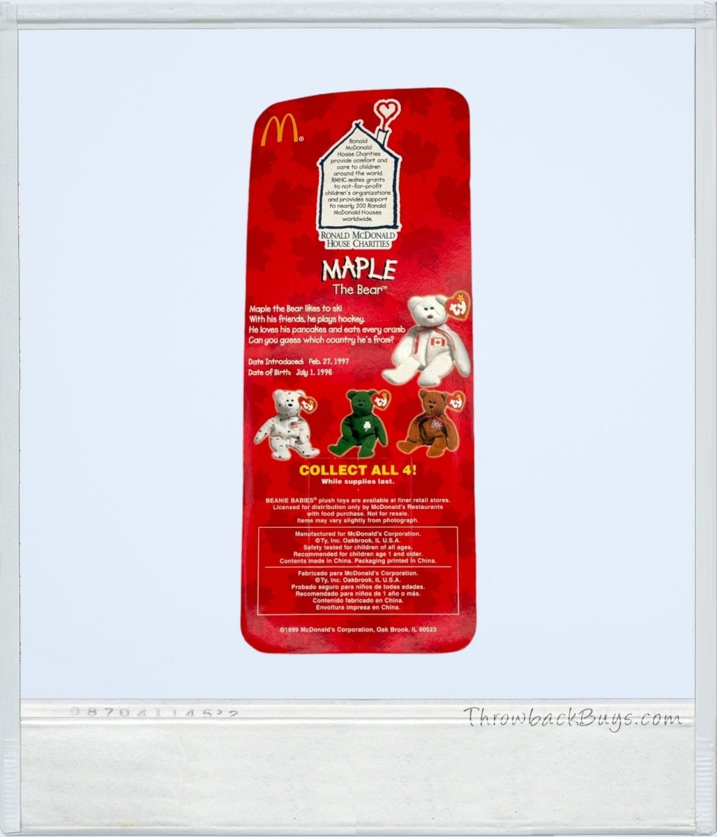 1991 - TY Beanie Babies McDonald's International Collector's Set of 4 - RARE - Collectible Toys - ThrowbackBuys - ThrowbackBuys