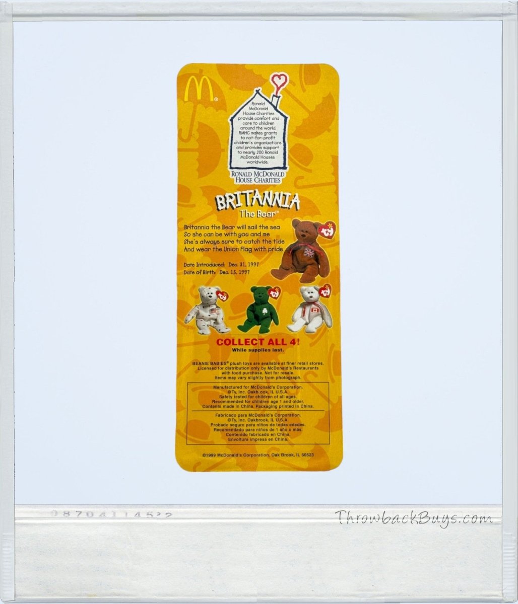 1991 - TY Beanie Babies McDonald's International Collector's Set of 4 - RARE - Collectible Toys - ThrowbackBuys - ThrowbackBuys