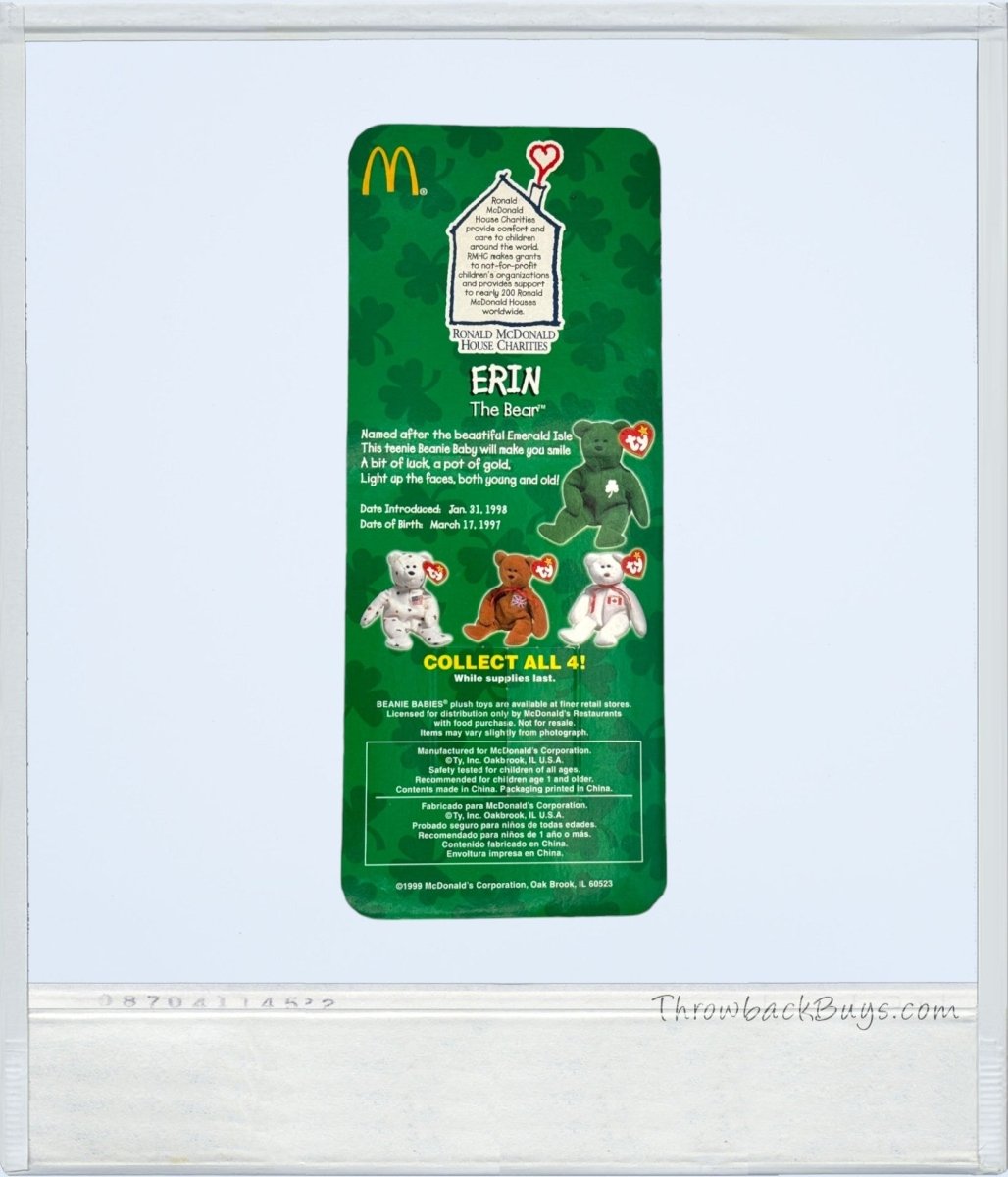 1991 - TY Beanie Babies McDonald's International Collector's Set of 4 - RARE - Collectible Toys - ThrowbackBuys - ThrowbackBuys