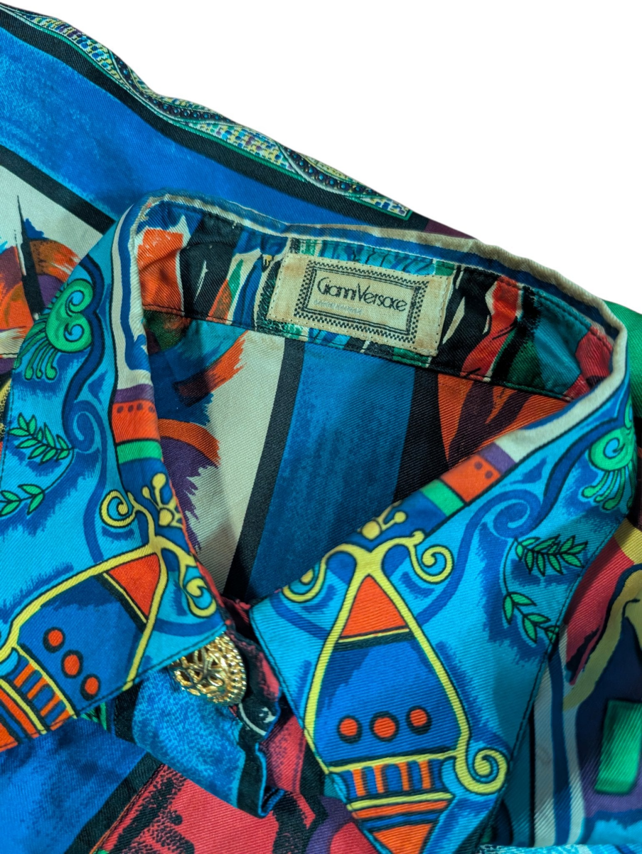 1991 - Vintage Gianni Versace: S/S Mozart Baroque Silk Print Shirt, Pop Art Collection - RARE - Shirts - ThrowbackBuys - Shiznit