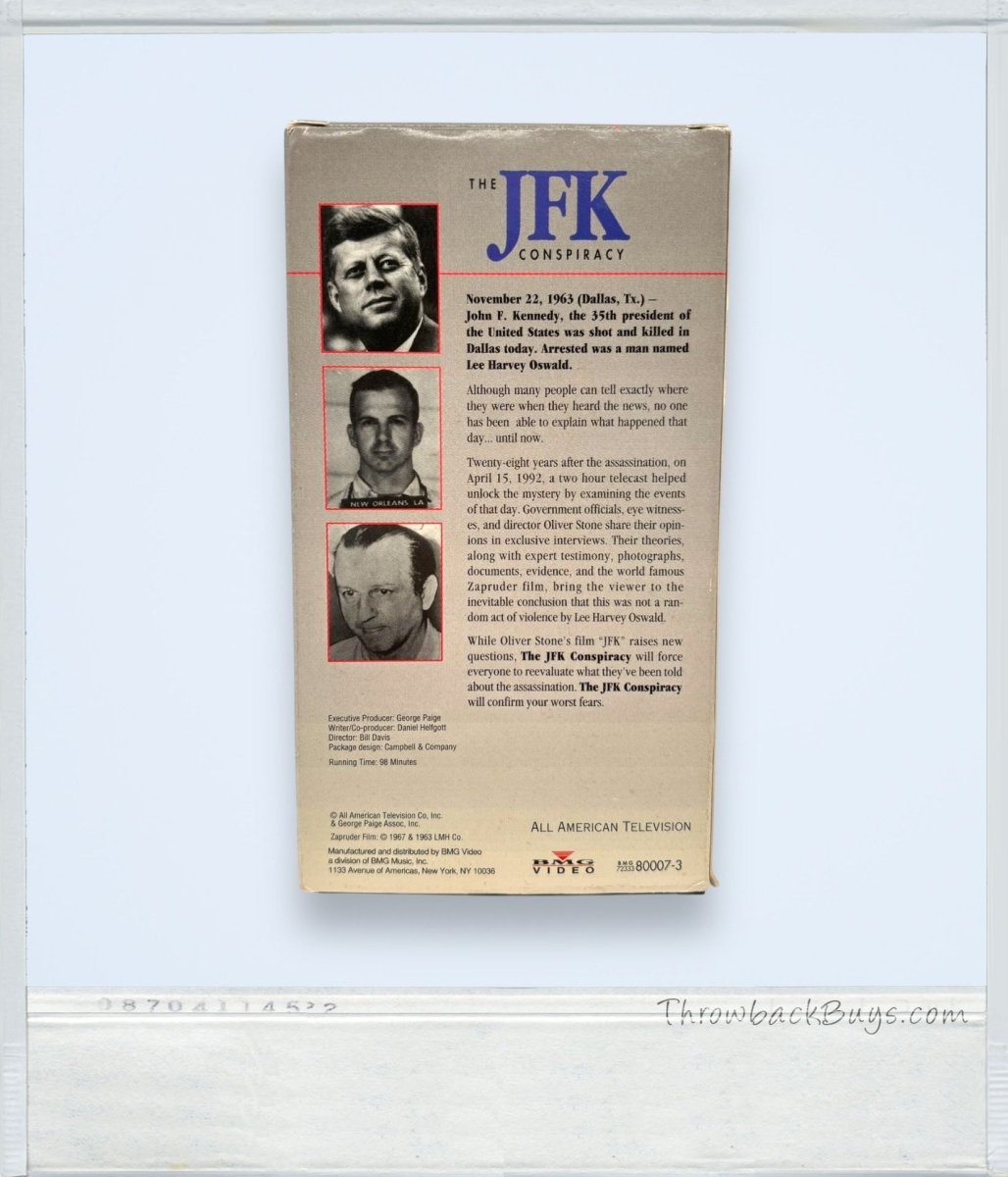 1992 - The JFK Conspiracy, Hosted by James Earl Jones VHS - RARE - VHS - ThrowbackBuys - ThrowbackBuys