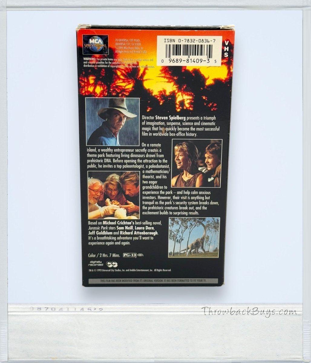 1993 - Jurassic Park VHS - VHS - ThrowbackBuys - ThrowbackBuys