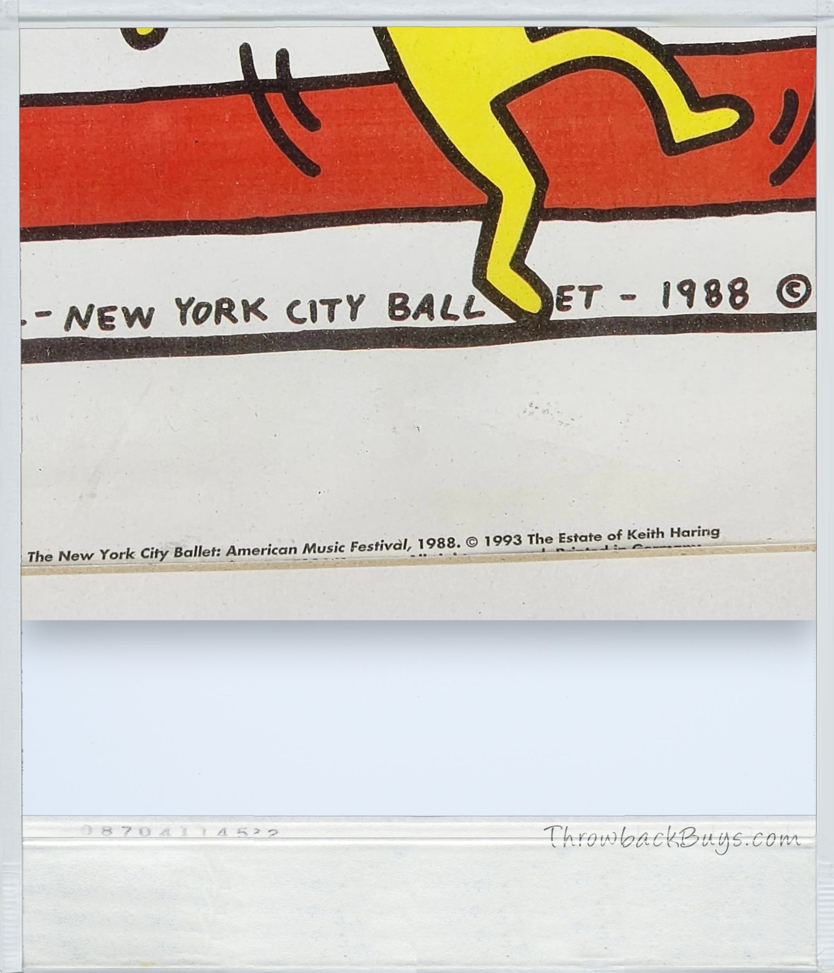 1993 - Keith Haring American Music Festival NYC Glass/Wood Framed Ballet Poster 21.5" x 20.5"