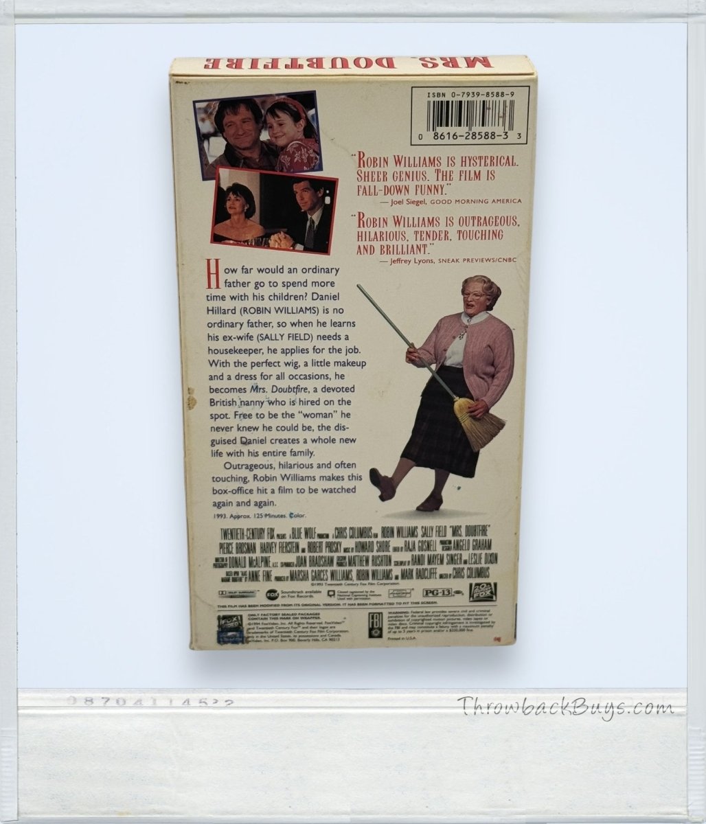 1993 - Mrs. Doubtfire VHS - VHS - ThrowbackBuys - ThrowbackBuys