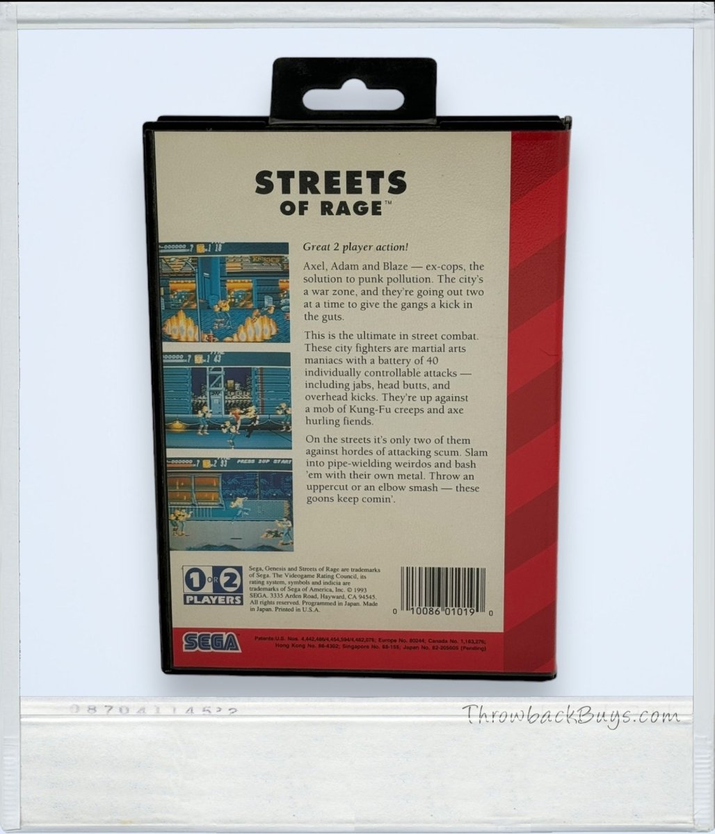 1993 - Streets of Rage Sega Genesis Game - RARE - Video Games - ThrowbackBuys - ThrowbackBuys