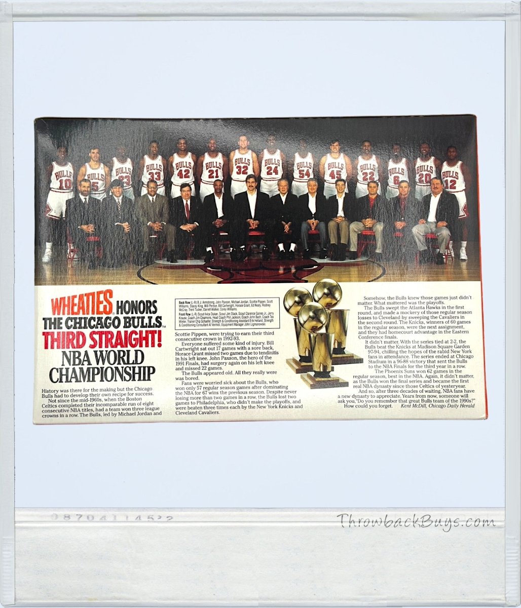 1993 - Wheaties Box Chicago Bulls 3Peat Collector's Edition - SEALED - Sports Memorabilia - ThrowbackBuys - ThrowbackBuys