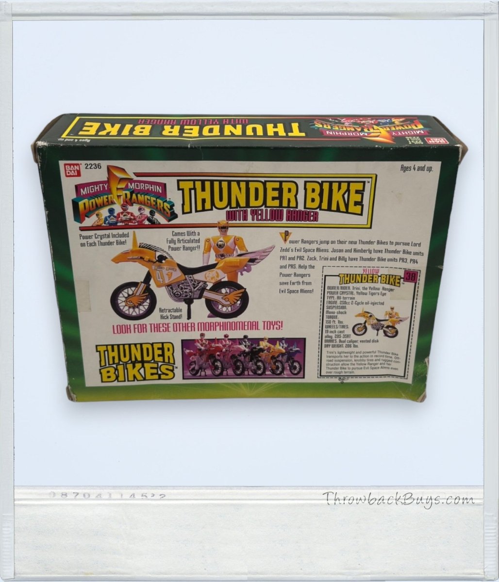 1994 - Bandai Mighty Morphin Power Rangers Thunder Bike w/Yellow Ranger - Action Figures & Collectibles - ThrowbackBuys - ThrowbackBuys