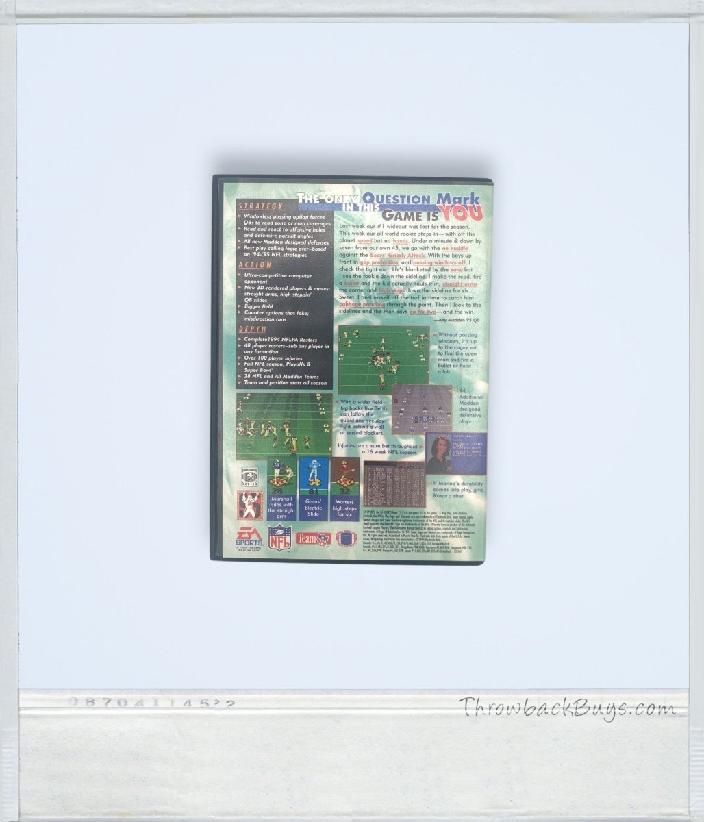 1994 - EA Sports: Madden '95 Sega Genesis Game - Video Games - ThrowbackBuys - ThrowbackBuys