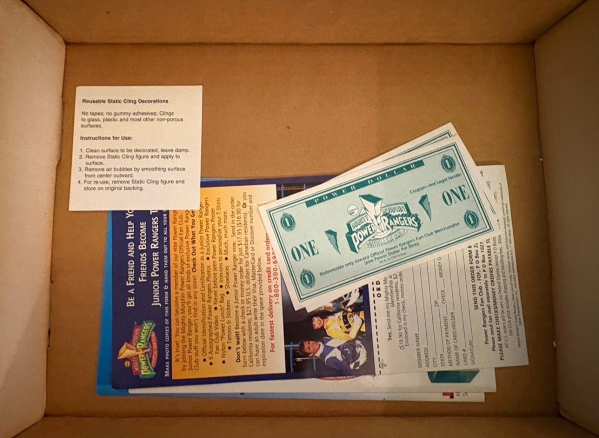 1994 Mighty Morphin Power Rangers Official Fan Club Kit with Sealed VHS - Action Figures & Collectibles - ThrowbackBuys -frenleys vintage