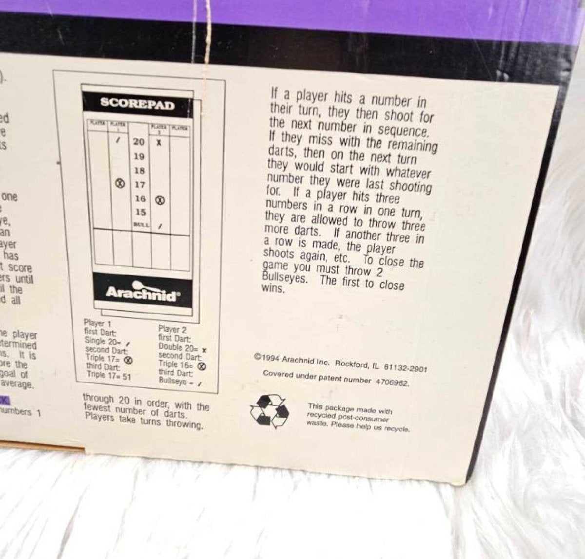 1994 - New Old Stock Arachnid Classic Dart Board 18 inch, 3 starter darts/tips - Board Games - ThrowbackBuys - The Thrifty Gypsyy Shop