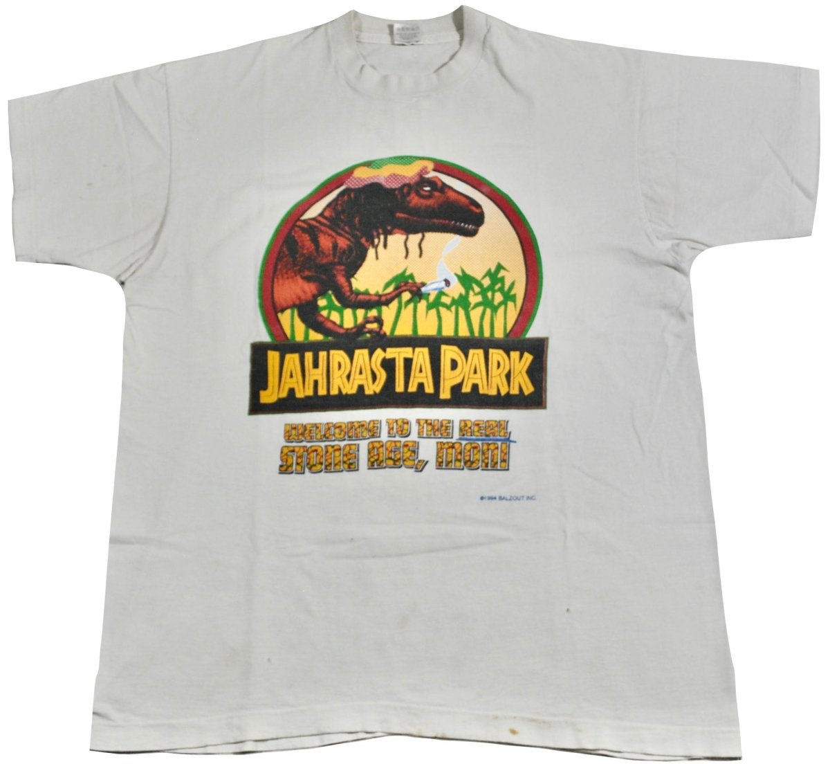 1994 - Universal's Jurassic Park: Jahrasta Park Parody Shirt - XL - T-Shirts - ThrowbackBuys -Yesterday's Attic