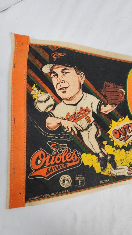 1994 - Wincraft MLB Cal Ripken Jr Iron Man Pennant (150), Orange/Black - Sports Memorabilia - ThrowbackBuys - ResellerDoor