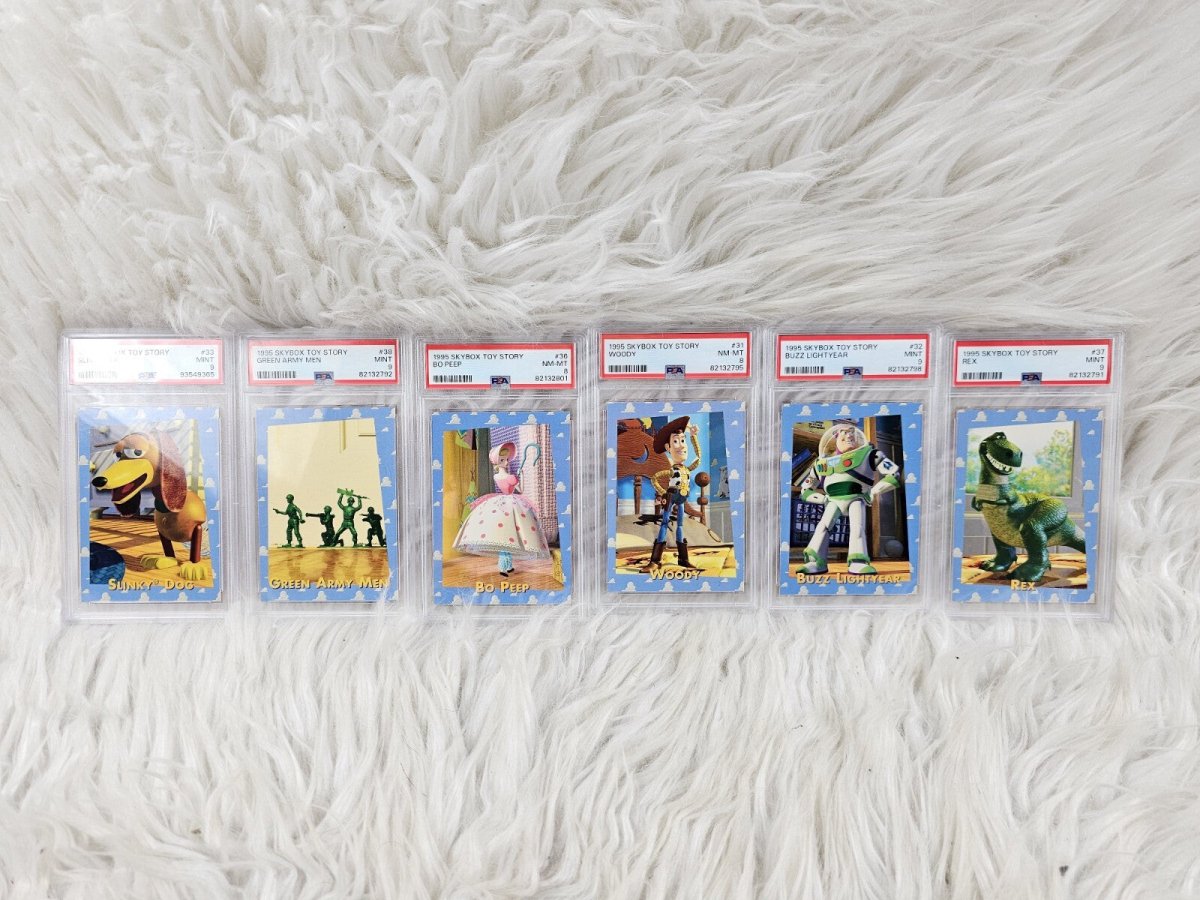 1995 - 6 Skybox Toy Story Trading Cards PSA - Mint 8 - 9 Buzz Lightyear - Woo - Trading Cards - ThrowbackBuys - The Thrifty Gypsyy Shop