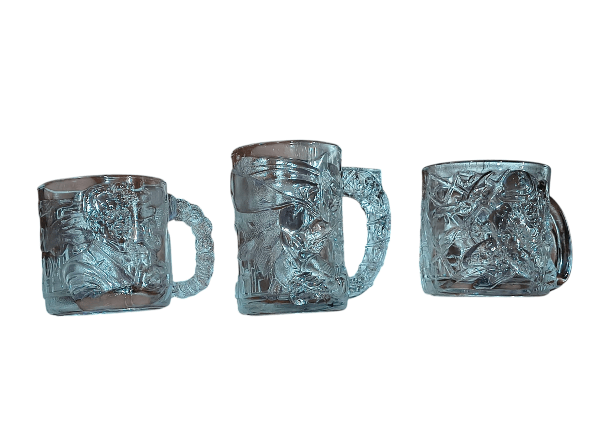 1995 Batman Forever Glass Mugs - BUNDLE - Collectible Cups - ThrowbackBuys - Shiznit