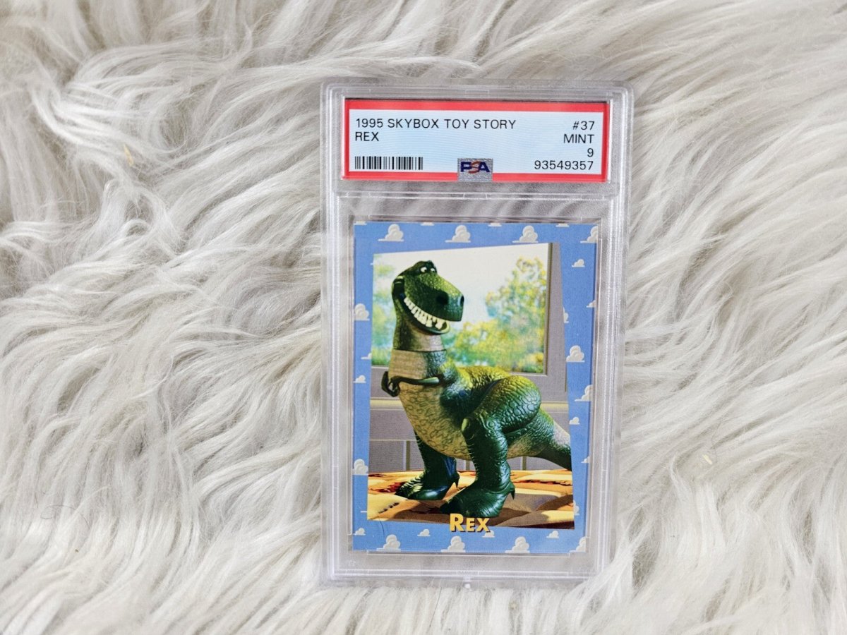 1995 SkyBox Toy Story 37 Rex PSA 9 MINT Adorable Disney True RC 8134 - Trading Cards - ThrowbackBuys - The Thrifty Gypsyy Shop