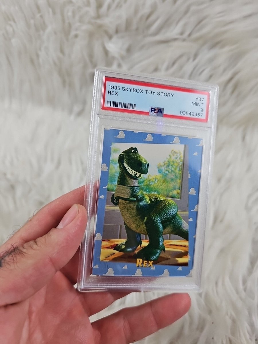 1995 SkyBox Toy Story 37 Rex PSA 9 MINT Adorable Disney True RC 8134 - Trading Cards - ThrowbackBuys - The Thrifty Gypsyy Shop