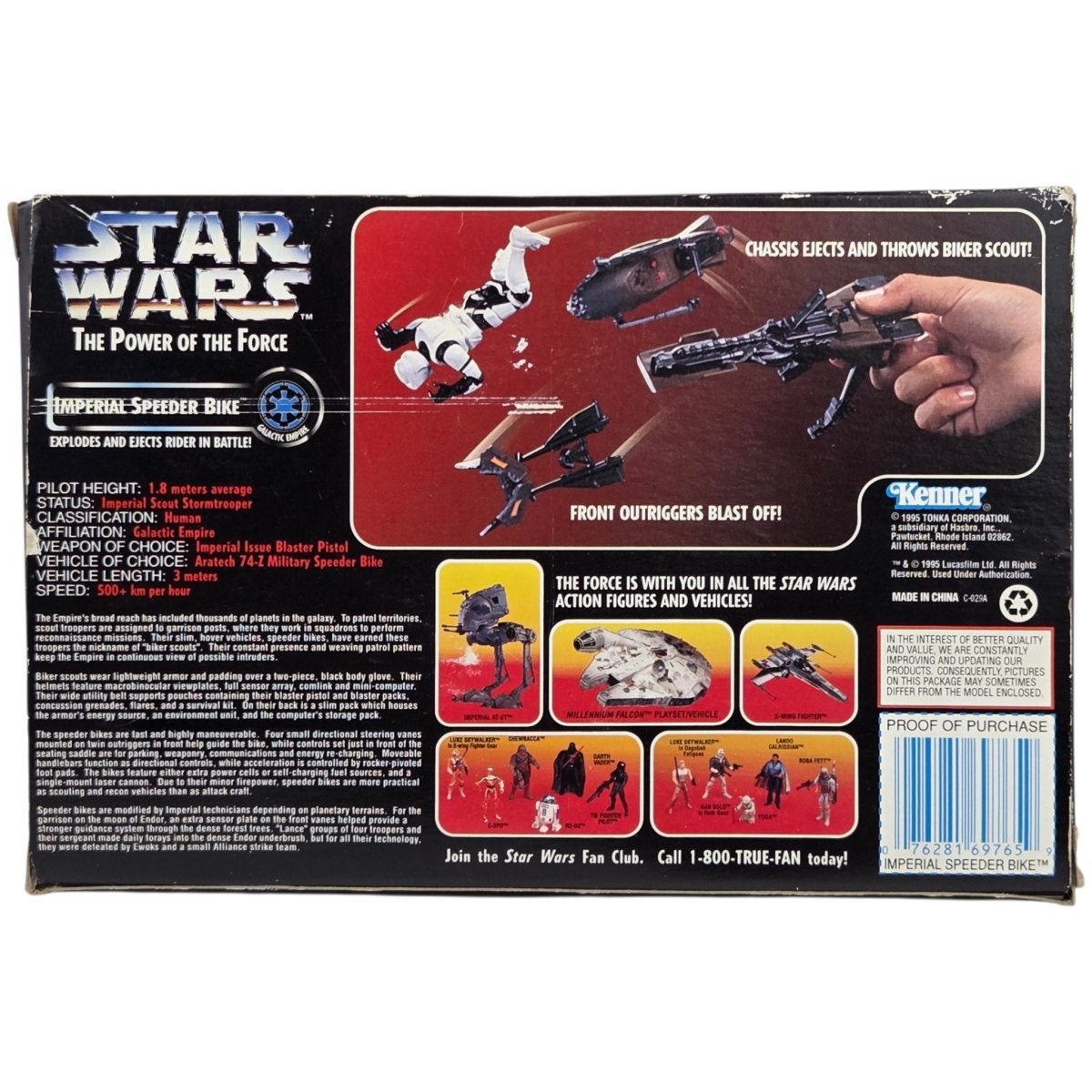 1995 - Star Wars The Power of the Force Imperial Speeder Bike w Stormtrooper Kenner - Action Figures & Collectibles - ThrowbackBuys - A N E 1 Stop Shop