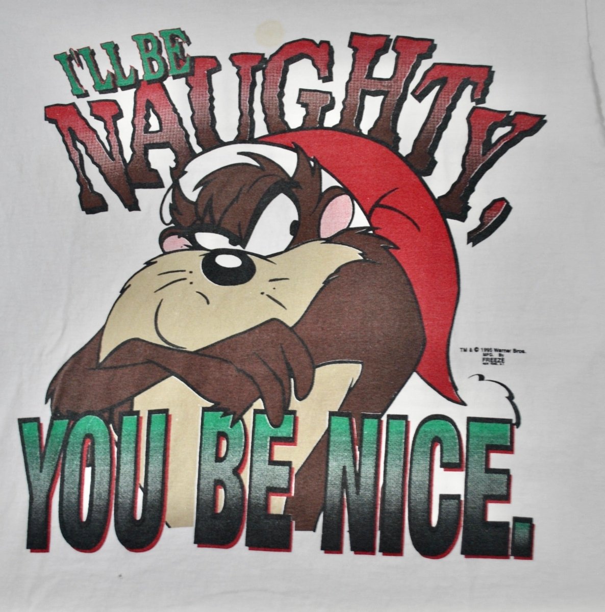 1995 - Warner Bros.: Taz Christmas Shirt - XL - T-Shirts - ThrowbackBuys -Yesterday's Attic