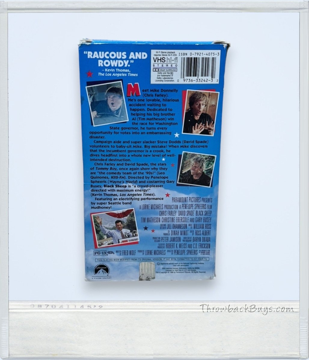 1996 - Chris Farley's Black Sheep VHS - VHS - ThrowbackBuys - ThrowbackBuys