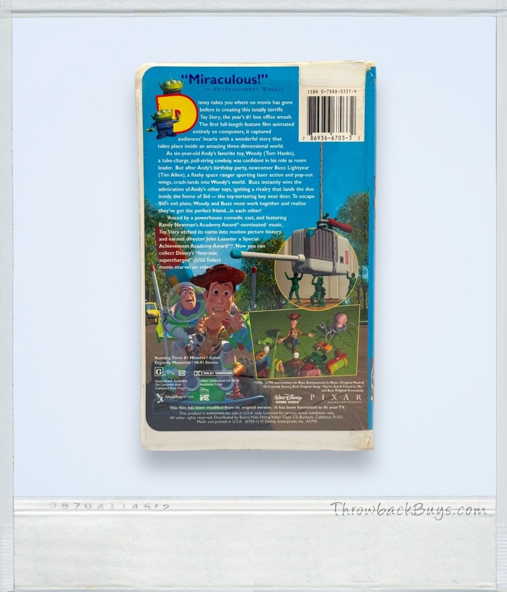 1996 - Disney's Toy Story VHS - VHS - ThrowbackBuys - ThrowbackBuys