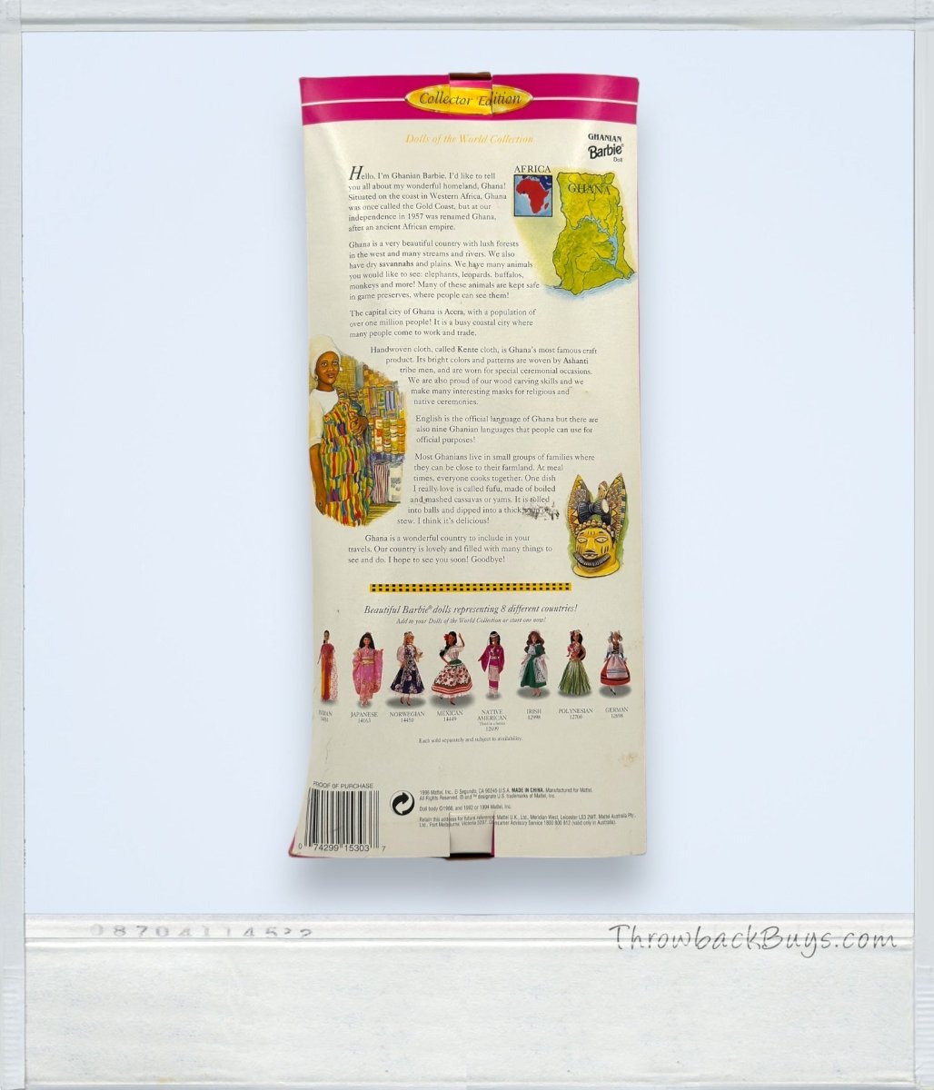1996 - Mattel Barbie - Dolls of the World Collection: Ghanian Barbie - Collector's Edition - Dolls - ThrowbackBuys - ThrowbackBuys