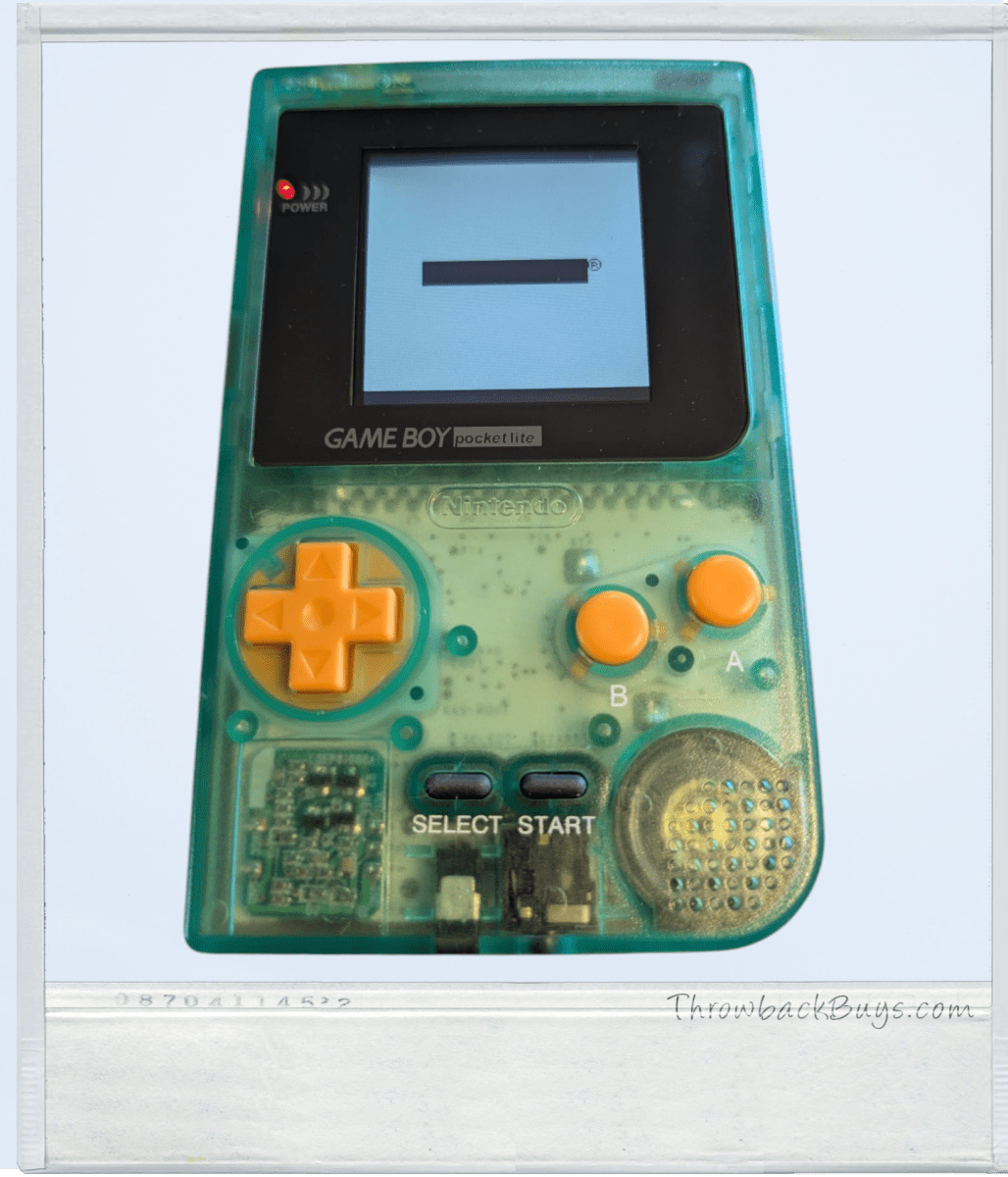 1996 - Original Gameboy Pocket MGB - 001 w/ one free game (MODIFIED) - backlit screen, see - through blue glow - in - the - dark shell - Handheld Consoles - ThrowbackBuys - Slaqr Retro Gaming & Collectibles