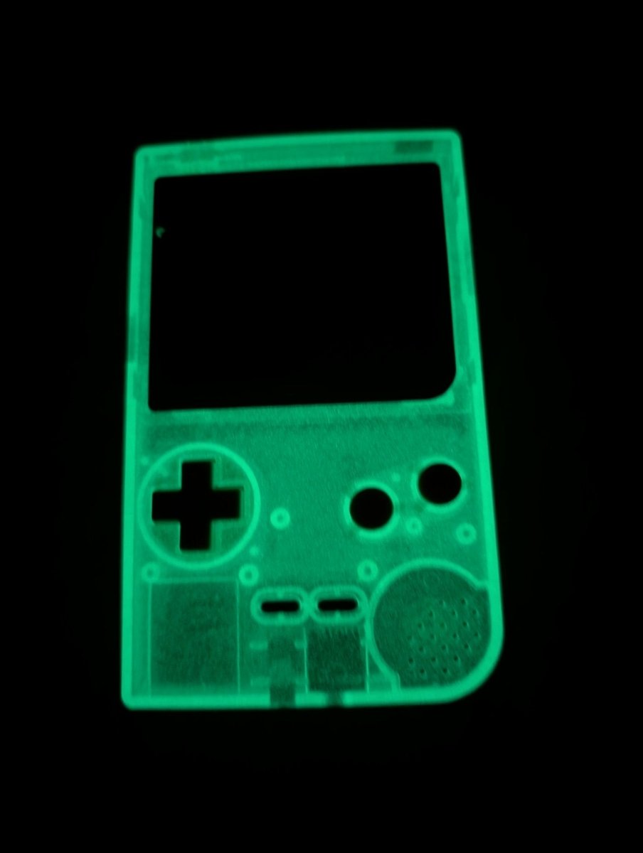 1996 - Original Gameboy Pocket MGB - 001 w/ one free game (MODIFIED) - backlit screen, see - through blue glow - in - the - dark shell - Handheld Consoles - ThrowbackBuys - Slaqr Retro Gaming & Collectibles