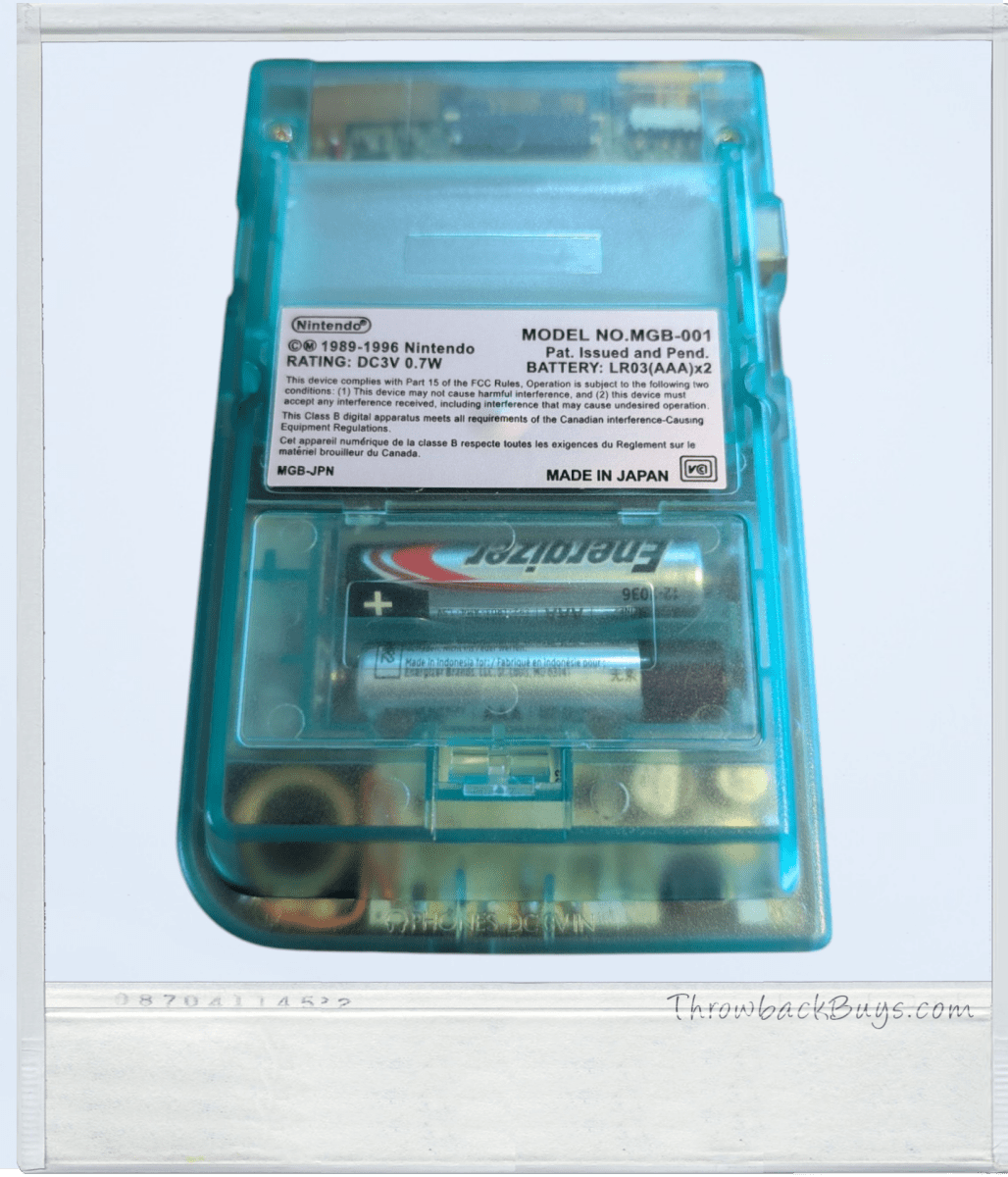 1996 - Original Gameboy Pocket MGB - 001 w/ one free game (MODIFIED) - backlit screen, see - through blue glow - in - the - dark shell - Handheld Consoles - ThrowbackBuys - Slaqr Retro Gaming & Collectibles