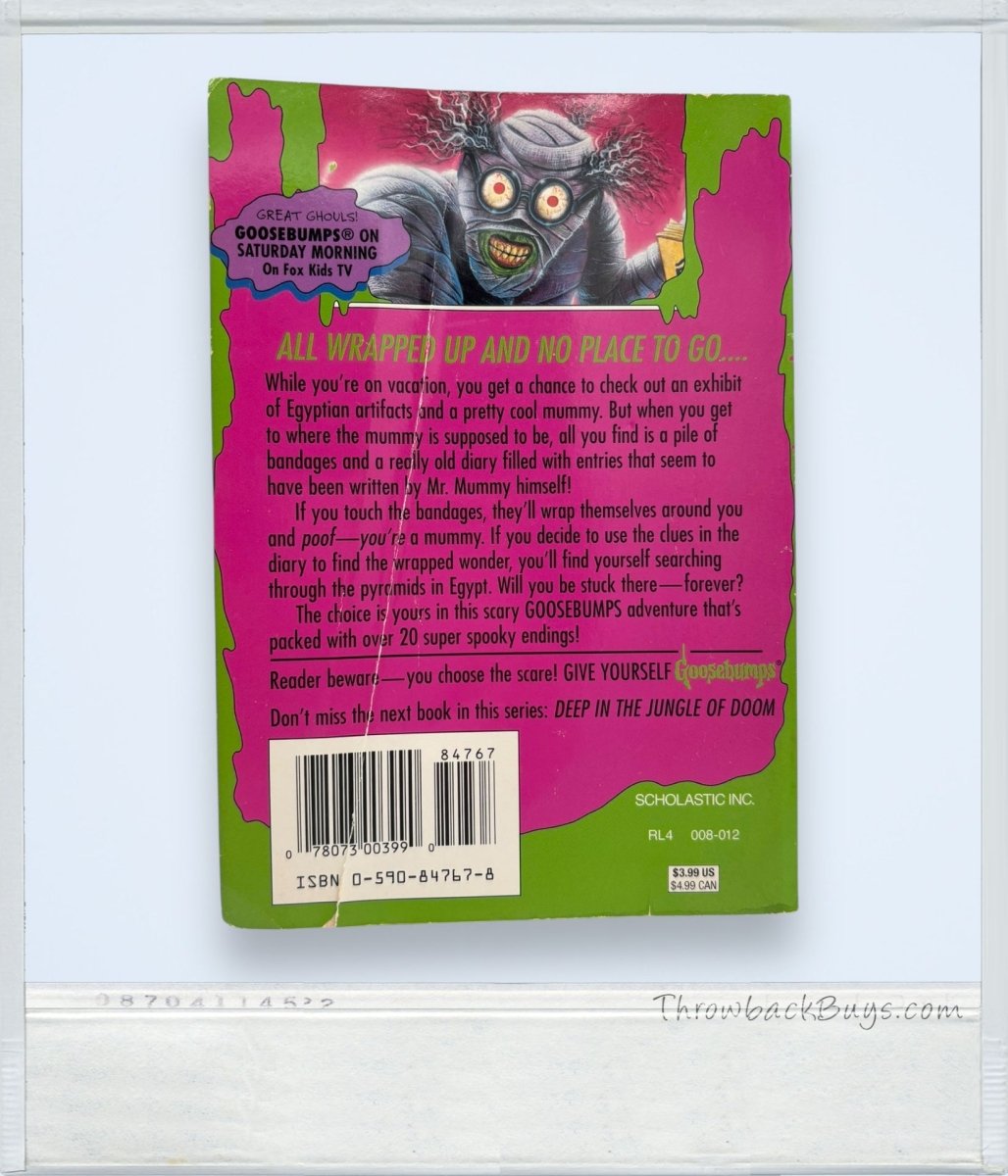 1996 - Scholastic's Goosebumps: Reader Beware... You Choose the Scare! 10 Diary of a Mad Mummy by R.L. Stine - Books - ThrowbackBuys - ThrowbackBuys