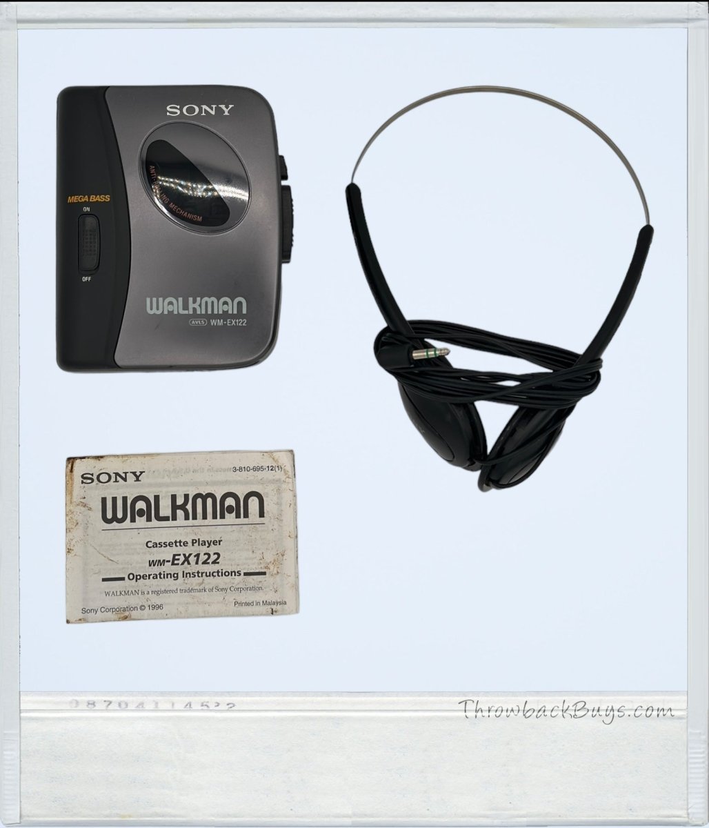 1996 - Sony Walkman WM - EX122 Portable Cassette Player w/Mega Bass & Hip Clip - Portable Audio - ThrowbackBuys - ThrowbackBuys