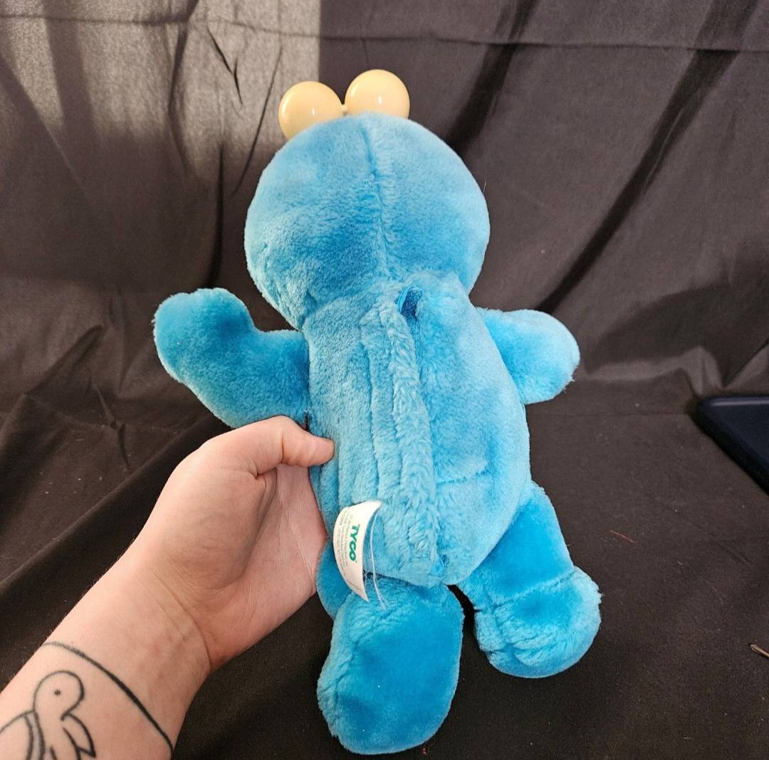 1996 Tyco Sesame Street Tickle Me Cookie Monster Plush Stuffed Toy - Plushies - ThrowbackBuys - Cloy's Creativity