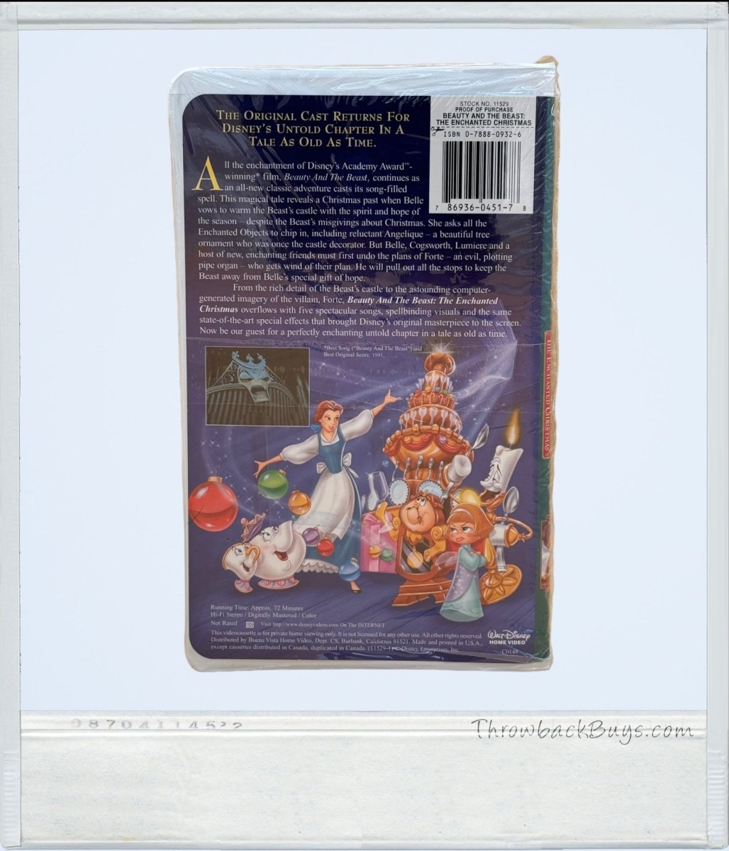 1997 - Disney's Beauty & The Beast: The Enchanted Christmas - VHS - ThrowbackBuys - ThrowbackBuys