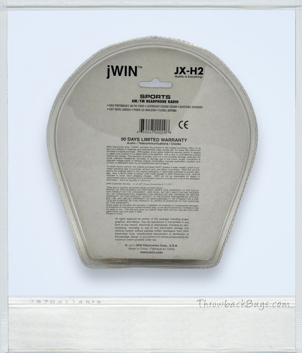 1997 - jWIN JX - H2 AM/FM Sports Headphone Radio Yellow - Headphones - ThrowbackBuys - ThrowbackBuys