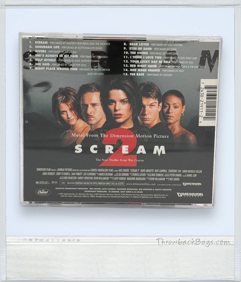 1997 - Scream 2 Movie Soundtrack CD - CDs - ThrowbackBuys - ThrowbackBuys