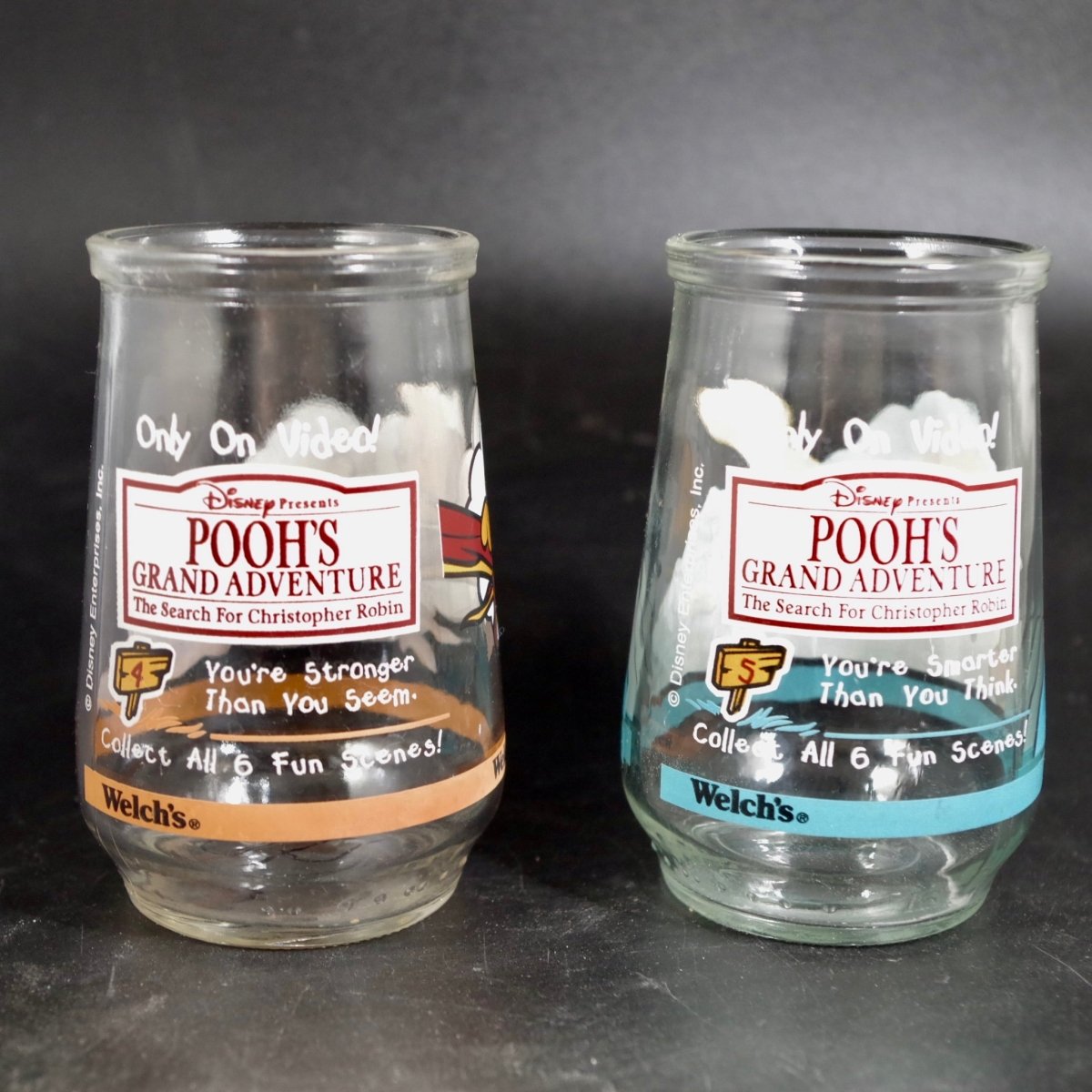 1997 Set of 2 POOH'S Great Adventures glass - Collectible Cups - ThrowbackBuys - Our Time Warp