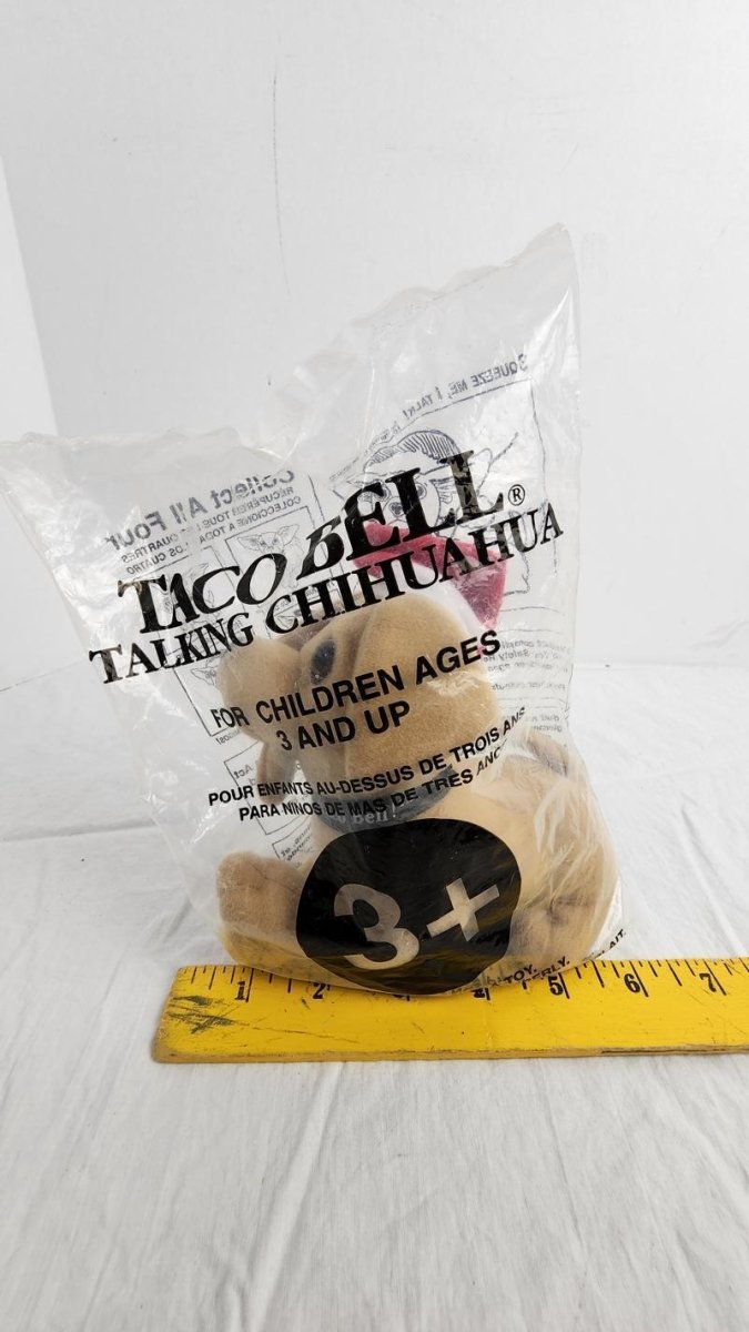 1997 - Taco Bell Feliz Navidad Amigos Talking Chihuahua Plush Toy - 6 in - Collectible Toys - ThrowbackBuys - ResellerDoor