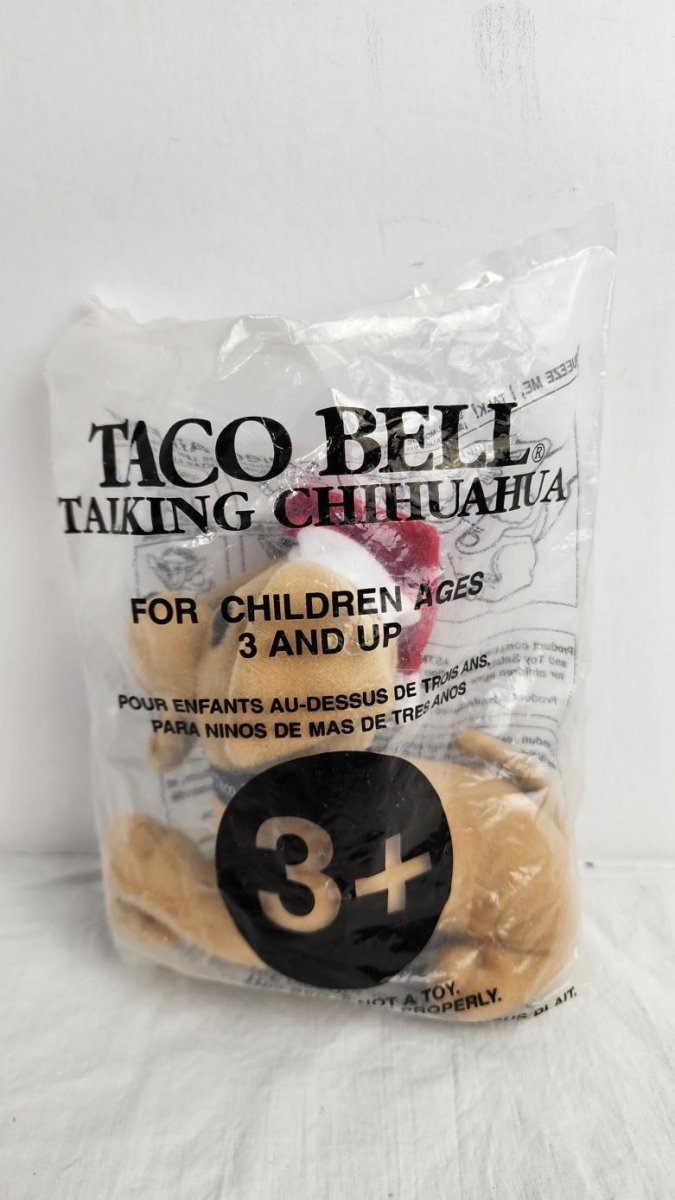 1997 - Taco Bell Feliz Navidad Amigos Talking Chihuahua Plush Toy - 6 in - Collectible Toys - ThrowbackBuys - ResellerDoor