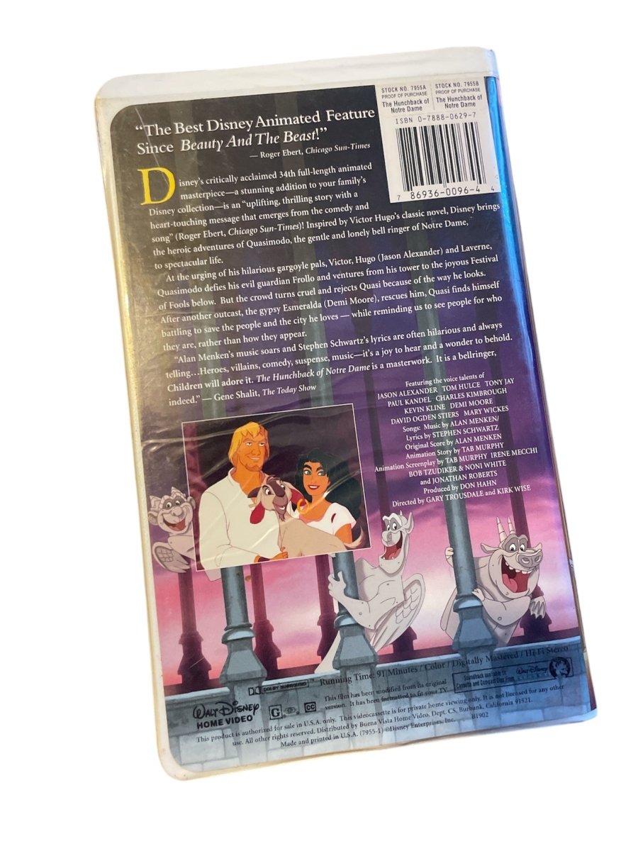 1997 The Hunchback of Notre Dame VHS - VHS - ThrowbackBuys - Shiznit
