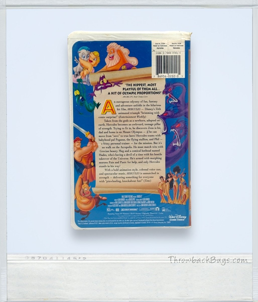 1998 - Disney's Hercules VHS - VHS - ThrowbackBuys - ThrowbackBuys