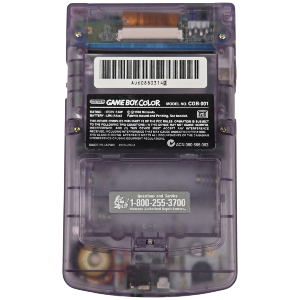 1998 - Game Boy Color: Atomic Purple (IPS Mod) + Case & Games - Handheld Consoles - ThrowbackBuys - A N E 1 Stop Shop