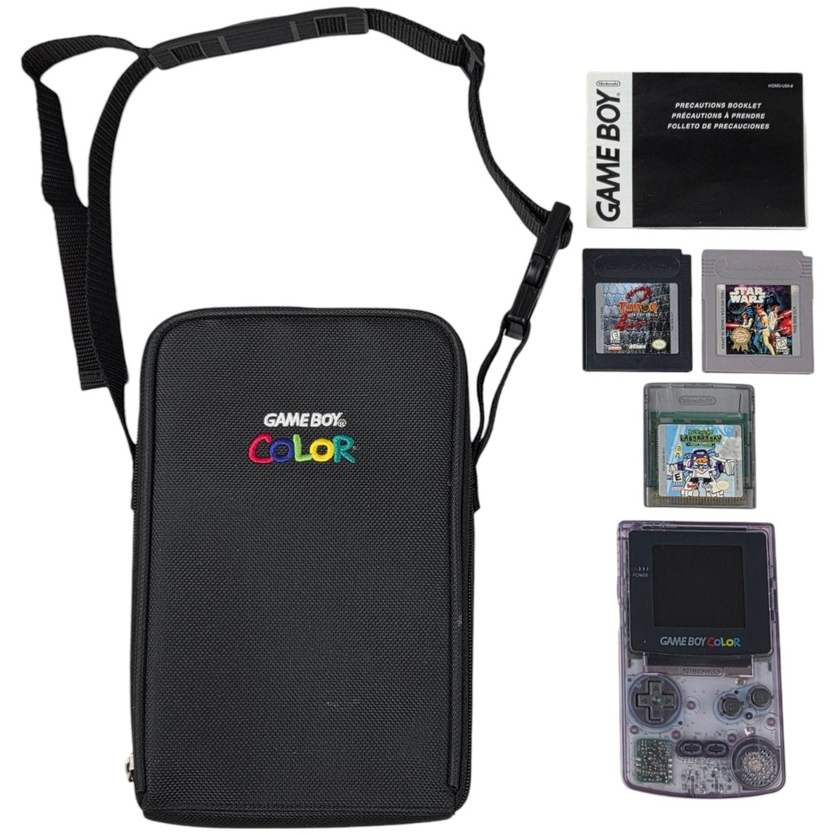 1998 - Game Boy Color: Atomic Purple (IPS Mod) + Case & Games - Handheld Consoles - ThrowbackBuys - A N E 1 Stop Shop