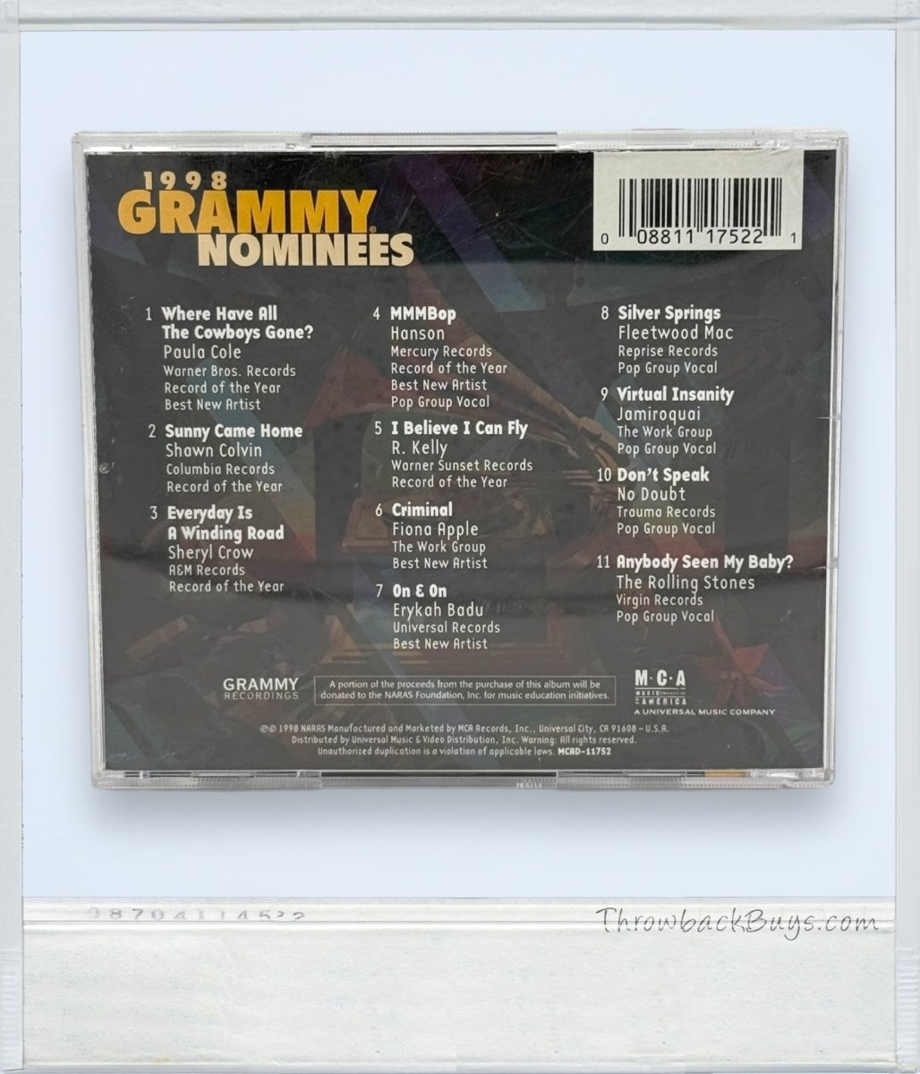1998 - Grammy Nominees CD - CDs - ThrowbackBuys - ThrowbackBuys