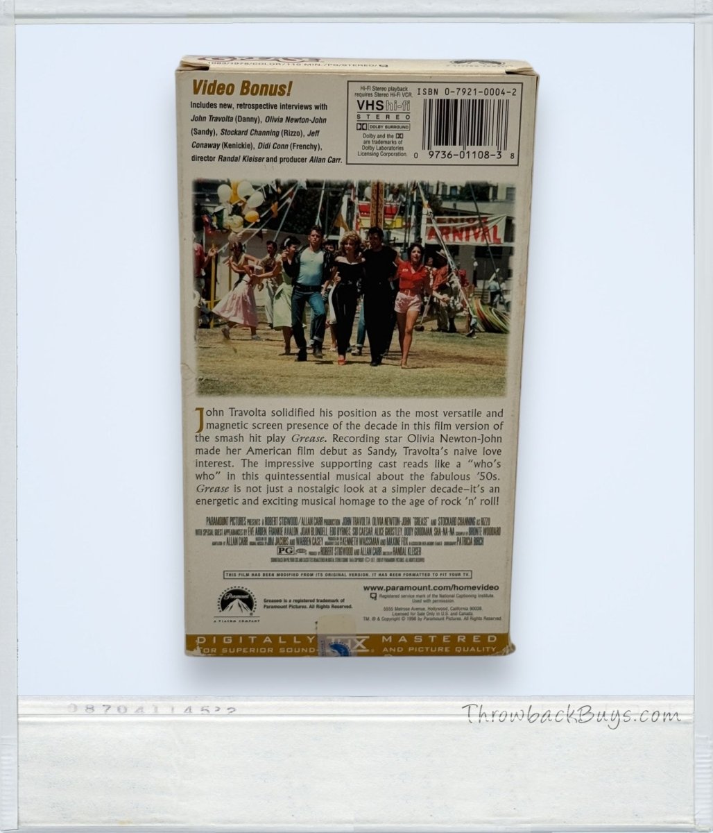 1998 - Grease VHS - VHS - ThrowbackBuys - ThrowbackBuys