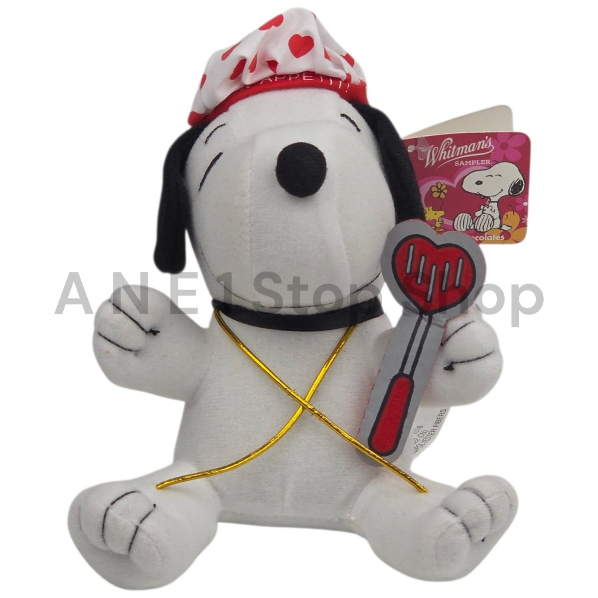 1998 - Whitman's Peanuts Snoopy Chef "Bon Appetit" Valentine's Day 6.5" Plush - Plushies - ThrowbackBuys - A N E 1 Stop Shop