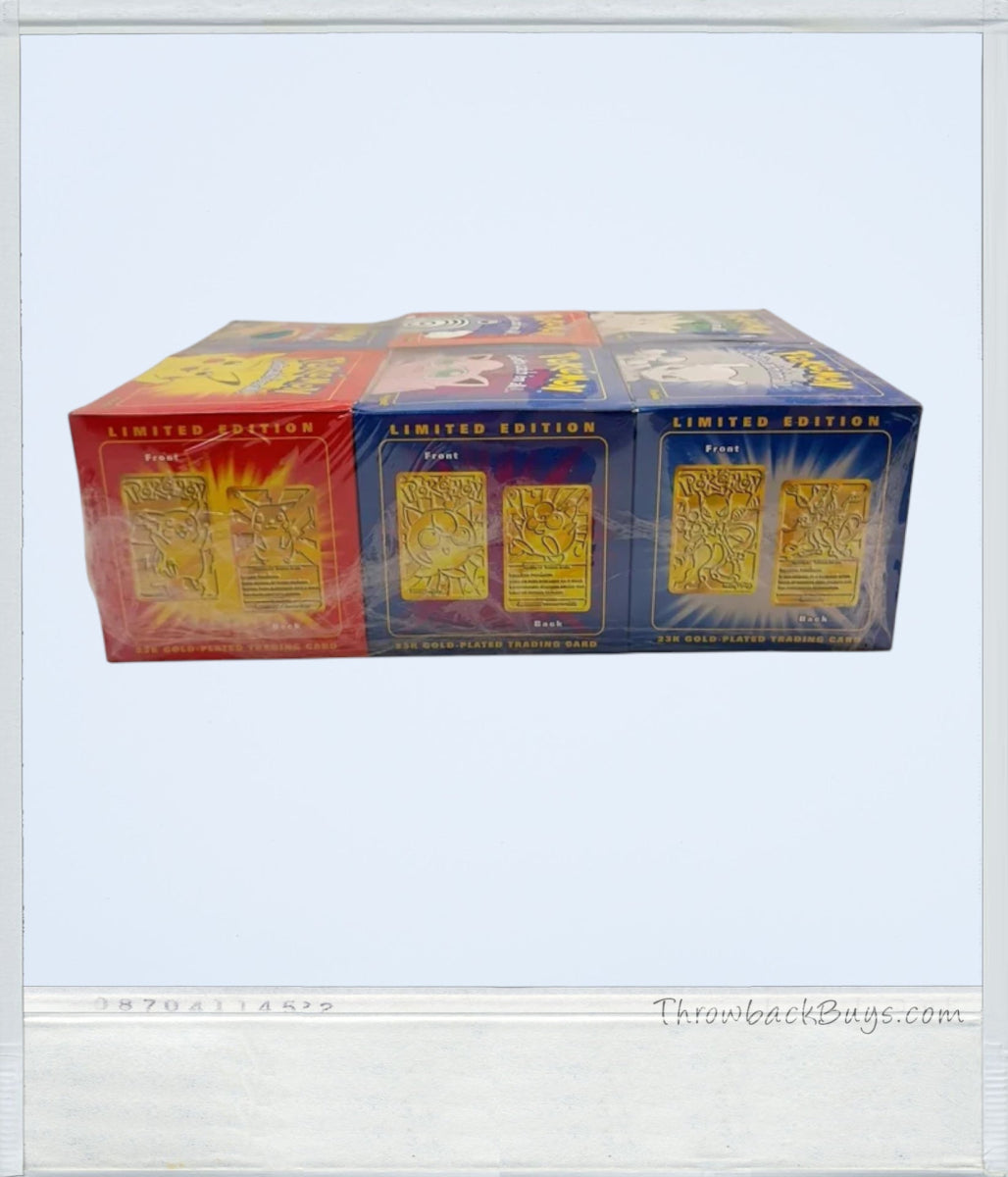 1999 - Burger King LE Pokemon 23K Gold Plated Complete SEALED Set of Six - RARE - Trading Cards - ThrowbackBuys - ResellerDoor