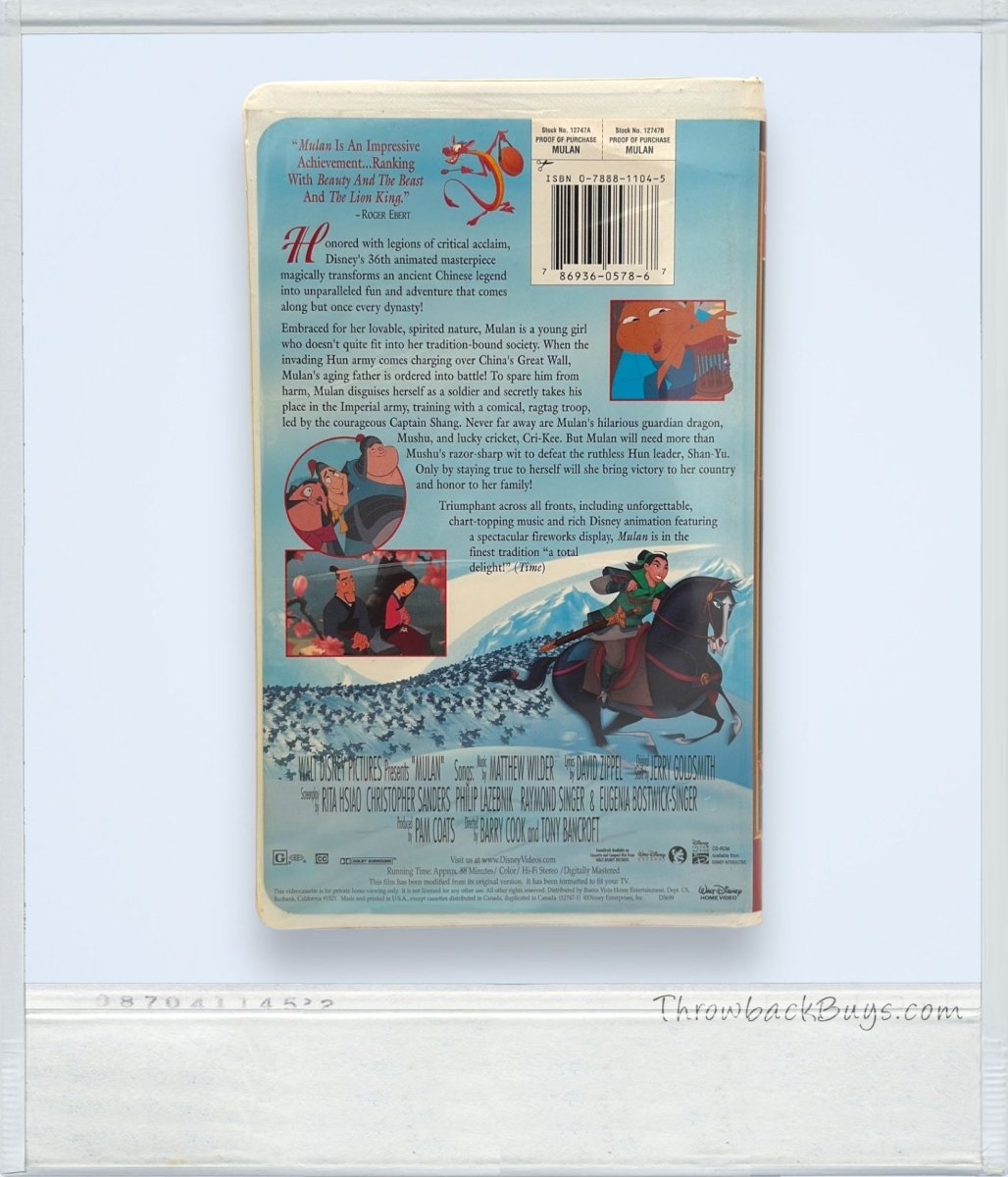1999 - Disney's Mulan VHS - VHS - ThrowbackBuys - ThrowbackBuys