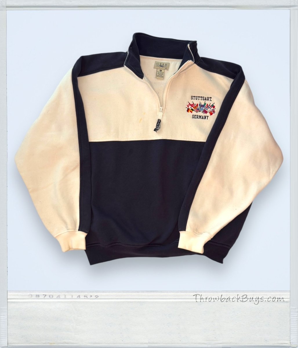 1999 - Gear for Sports Stuttgart Germany Half - Zip Sweater Unisex - Sweatshirts - ThrowbackBuys - ThrowbackBuys